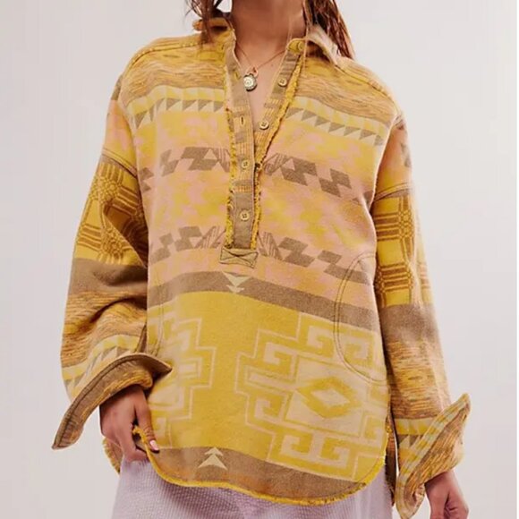 NWOT Free People We The Free Arizona Sky Boho Pullover Avocado Combo - Picture 1 of 6